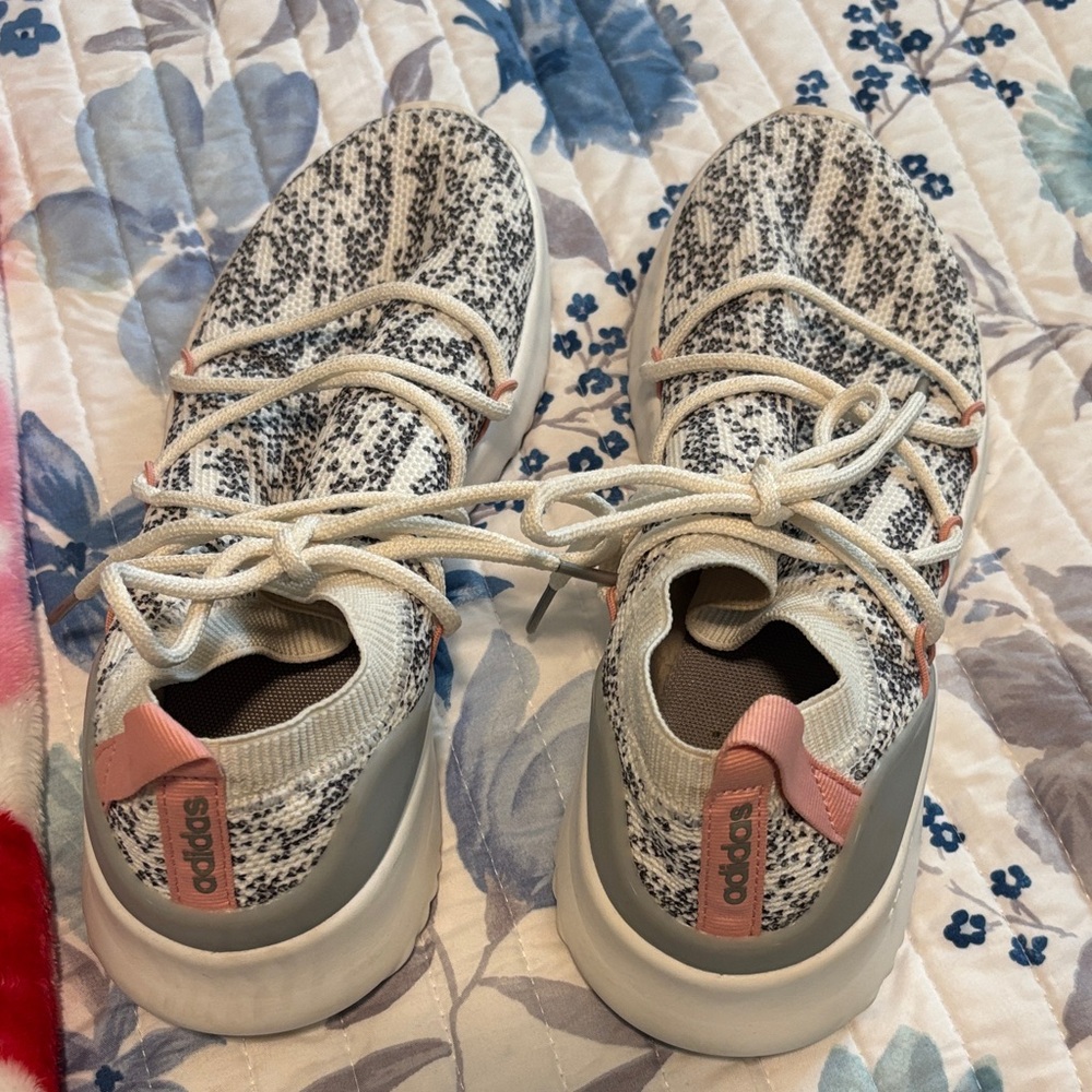 Adidas Kids' White and Pink Sneakers